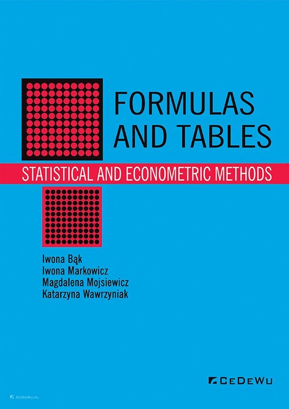 Formulas and tables. Statistical and econometric methods